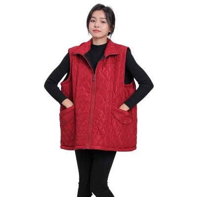 China 2022 Autumn/Winter Women's Sustainable Vest Jacket Cotton Padded Zipper Ladies Invest Custom Jacket Vest for sale