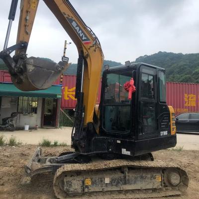 China Used Harga Excavator SANY SY55C Mini Construction Material Shops Excavator 5 Tons Small Digger For Construction Machinery Equipment With Bulldozer for sale