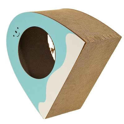 China Wholesale Carton Stocked Cat Scratchers Round Cat Scratcher Edge Cat Scratcher for sale