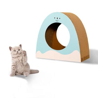 China Pet Cats Scratcher Toys Stored Interactive Cat Tree Frame Scratcher Wood House Scratching Toy for sale