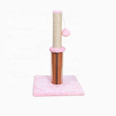 China Viable Cat Self Groomer with Cat Self Grooming Wall Brush Cat Corner Scratcher Face Catnip Massage Comb for Itchy Grooming for sale