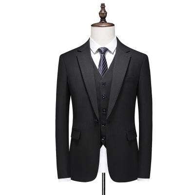 China Acetate Fiber Wholesale High Quality New Fashion Comfortable Black Good Looking Men Suit Set for sale