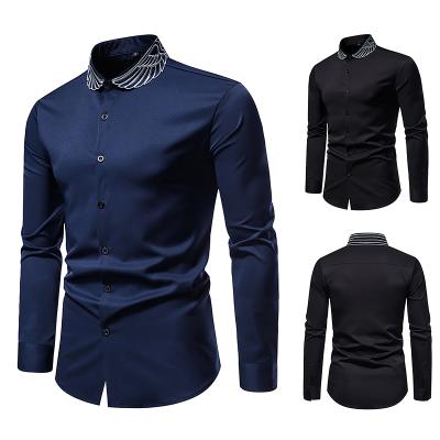 China 2021 New Good Price Anti-Shrink Luxury Men's Formal Shirts Low Price Long Sleeve for sale