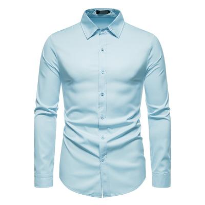 China New Hot Items Anti Shrink Price Cheap Wholesale Luxury Men Office Solid Color Shirts for sale