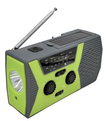 China NOAA PORTABLE Solar Hand Crank Operated Rechargeable Radio with Flashlight Reading Light Radio Manufacturer for sale