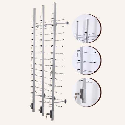 China Modern Optical Shop Eyewear Display Cabinet Eyewear Display Rod Wall Mounted 14 Pairs Glass Sunglasses Wall Display for sale