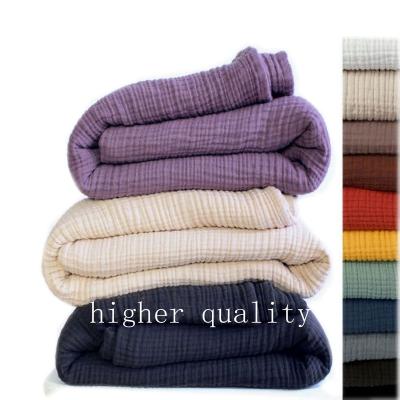 China Anti-pilling hot sale ready fabric 4 layers 100 cotton gauze blankets for adults with custom made size for sale