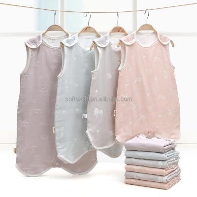 China china manufacturer antibacterial gifts 3 layer jacquard cotton baby muslin sleeping bag for sale