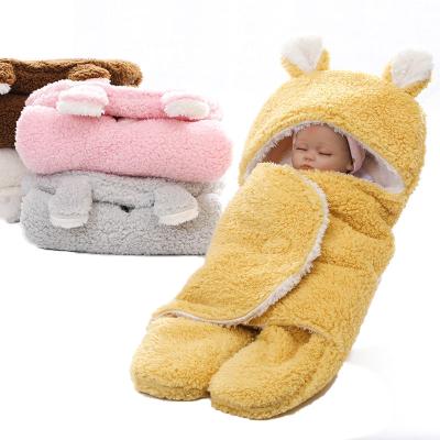 China Europe Baby Portable Thick Kids Toddler Knit Soft Warm Fleece Blanket Wrap Baby Winter Sleeping Bag With Legs for sale