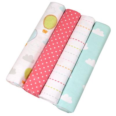 China Anti-pilling 47 x 47 inch baby set 4 cotton flannel receiving blankets neutral receiving blanket for boys and girls for sale