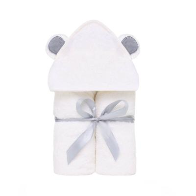 China antimicrobial & Ultra Soft White Organic Bamboo Hooded Baby Towel Baby Towel Hypoallergenic for sale