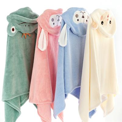 China QUICK DRY Elephant Animal Extra Soft Bamboo Baby Pattern Hooded Bath Towel for sale