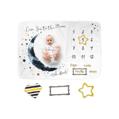 China Custom Luxury Milestone Blanket Baby Month Fleece Memory Shower Gift Print Photography for Boy and Girl for sale