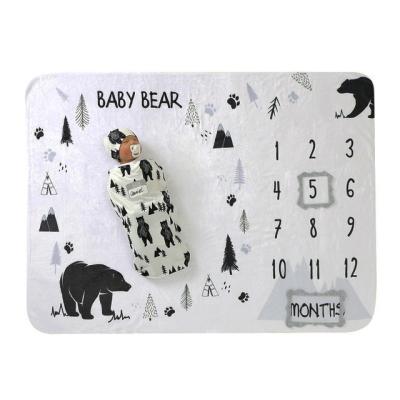 China QUICK DRY Newborn Baby Milestone Blankets Photography Blanket Bathing Towels Flower Print Soft Blanket Infant Photography for sale