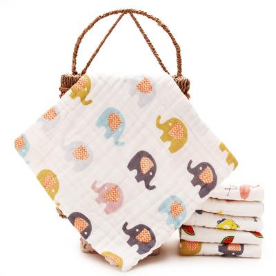 China Six-Layer Gauze Drool Towel Cotton Place Towel Compressed Baby Clothes Washing Muslin Face Cloth Baby Washcloth for sale