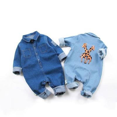 China Summer Comfortable Newborn Baby Clothes Baby Romper Washable Baby Denim Romper for sale