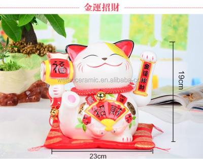 China China Ceramic Lucky Cat Porcelain Gift For Home Decor for sale