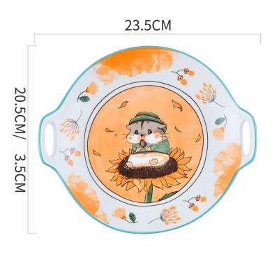 China Household Stocked Creative Rice Bowl Baking Tableware Binaural Soup Pot Ceramic for sale