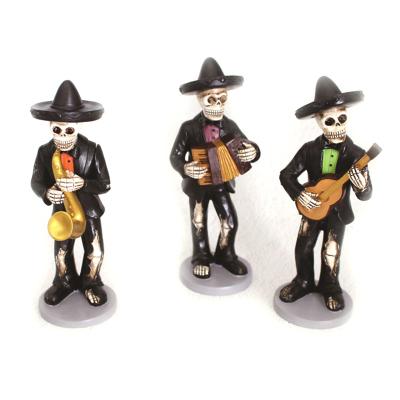 China Europe Resin Opens Creative Skull Skeleton Halloween Horror Music Bar Decorations for sale