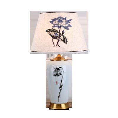 China Modern American High End Living Room Bedroom Bedside Ceramic Eye Care Hotel Lamps for sale