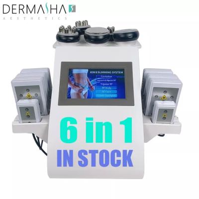 China Hot Sale Beauty Center+Home+Clinic 80k-40k 6 in 1cavitation body slimming machine lipolaser ultrasonic weight loss cavitation fat machine 80k for sale