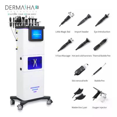 China Health care 11 in 1 face lift devices multifunctional microcurrent skin dermabrasion hydraulic peeling microneedling machine for sale