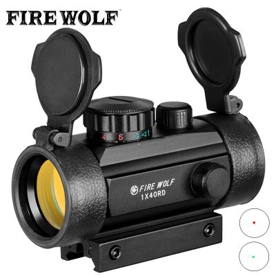 China 1X40 Jacht Riflescopes Dot Groene 11Mm/20Mm Mount Optische Zicht Rifle Gun Tactical Red Holographic Scope Airsoft Arma FW7-HL004 for sale