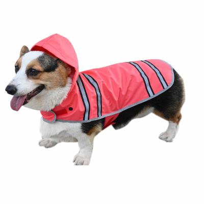 China Sustainable Fashion Cute Waterproof Red Raincoat With Hat Pet Clothing Dog Coat Clothes Support OEM/ODM for sale