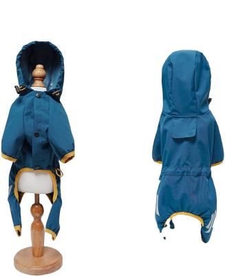 China Wholesale Custom Viable Hooded Raincoat Reflective Large Dog Raincoat Jacket Adjustable Dog Raincoat for sale