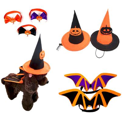 China Retro Halloween Viable Costume Cute Cat Dog Wizard Hat With Big Bow Decoration Pet Funny Pet Halloween Cosplay for sale