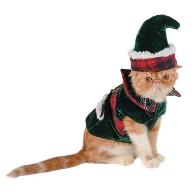 China Viable Factory Direct Supply Hot Selling High Quality Elf Pet Costumes With Hat Christmas Costumes for sale