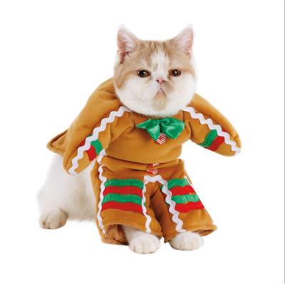 China Sustainable High Quality Hot Selling Gingerbread Man Christmas Costume Pet Clothes Pet Costumes for sale