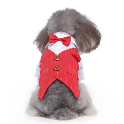 China Viable Prince Wedding Bow Tie Dog Costume Poodle French Bulldog Dress and Bow Tie Dress Costume for sale