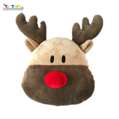 China Super Soft And Warm Christmas Reindeer Plush Pillow For Christmas Gift for sale