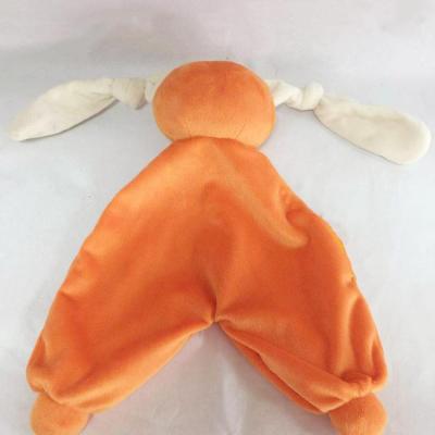 China New Arrivals Orange Bunny Cloth Plush Animal Cuddle Toys Baby Stuffed Comforter for sale