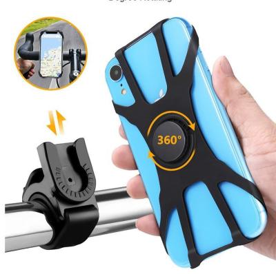 China 360 Degree Rotatable Silicone Rotatable Adjustable Bicycle Stand Motorcycle Mobile Phone Handlebar Detachable Mobile Holder for sale