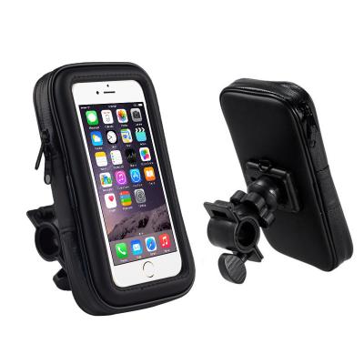 China 2021 Waterproof Motorcycle Phone Bag Moto Scooter Motorcycle Phone Holder Stand Adjustable Bike Rear View Mirror Mount Case for sale