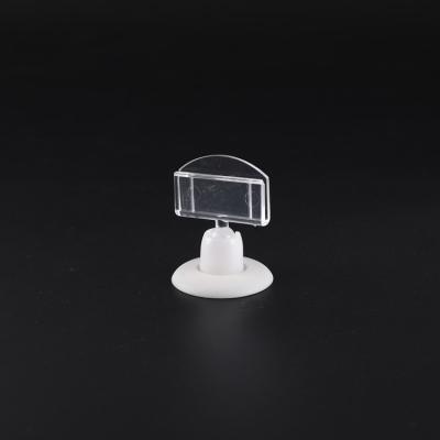 China Plastic POP Holder Retail Pop Clip Around Adhesive Base Holder Clip for sale