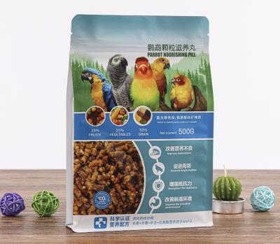 China Custom Logo Printing Flat Bottom Pet Food Bag Eco-friendly Side Gusset Ziplock Plastic Dry Dog Cat Fish Wild Bird Food Bags for sale