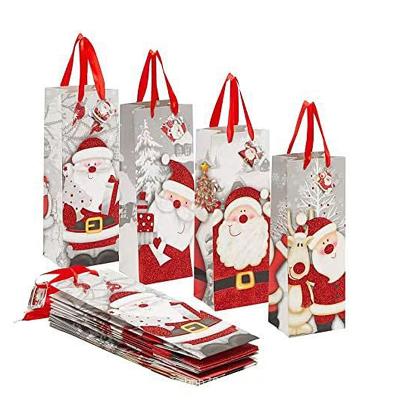 China Gift Three-Dimensional Printing Make Cartoon Christmas Bags Decorative Christmas Paper Boutique White Cardboard Christmas Bag for sale