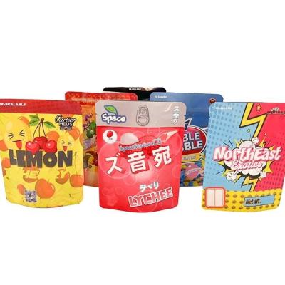 China Stand Lock Zipper Package Food Aluminum Foil Candy Food Stock Custom Logo Bags Smell Proof 3.5g Mylar Pouch for sale