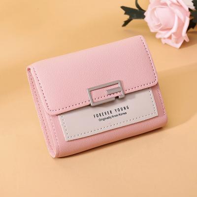 China None Zero Purse Cute Mini Student Purse Female Pure Korean Short Fashion Wallet Purse for sale