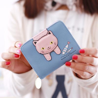 China No Zero Wallet New Female Wallet Buckle Female Wallet Cute Short Women's Wallet Cartoon Catfish Student Cute Short Zipper for sale