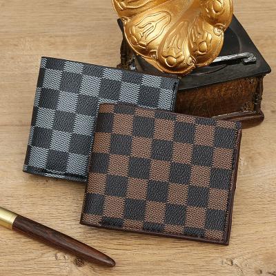 China Famous Designer Brands Wallets Waterproof Wholesale High Quality Luxury Leather Plaid Purse For Women And Men for sale