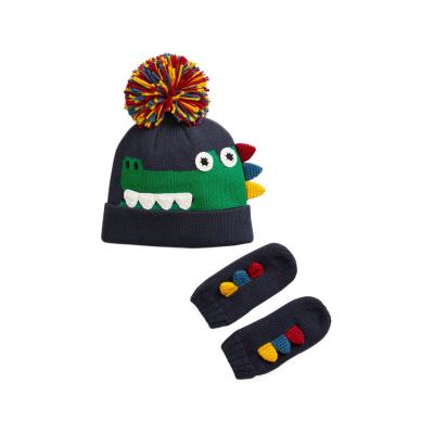 China COMMON Winter Knit Pom Beanie Beanies Hats Kids Warm Lining Printing for sale
