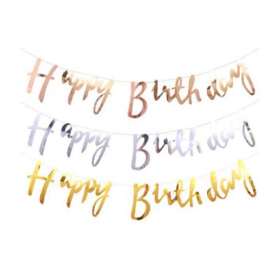 China Paper Party Decoration Happy Birthday Banner Bunting  For Birthday Party Supplies for sale