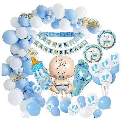 China Latex balloon Baby Shower Decorations Boy Its a Boy Baby Shower Banners Baby Shower Blue Foil Balloon set for boy Gender Reveal Party for sale