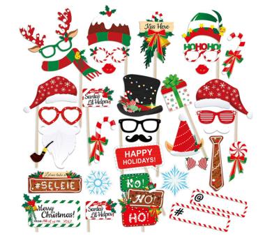 China Paper Christmas Photo Booth Props 36Pcs Christmas in July Party Supplies Merry Christmas Party Pose Sign for sale