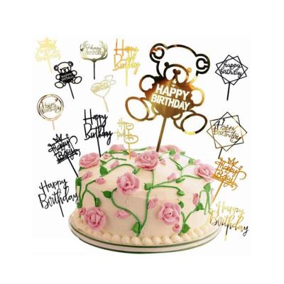 China Acrylic Wholesale New Birthday acrylic happy birthday cake topper for Women Men Birthday Party Cake Topper Decorations for sale