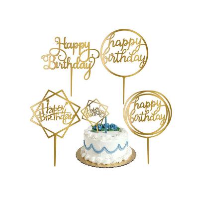 China Acrylic Happy Birthday Cake Decorations Acrylic Glitter Cupcake Topper Garland Heart Stars Cake Topper Happy Birthday Cake Decoration for sale